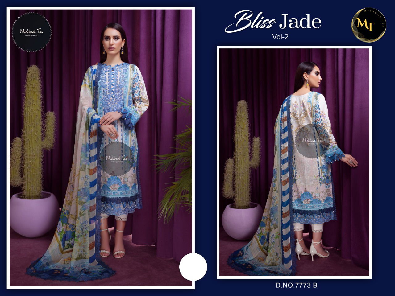 Mehboob Tex Bliss Jade 2 Fancy Ethnic Wear Embroidery Pakistani Suit Collection